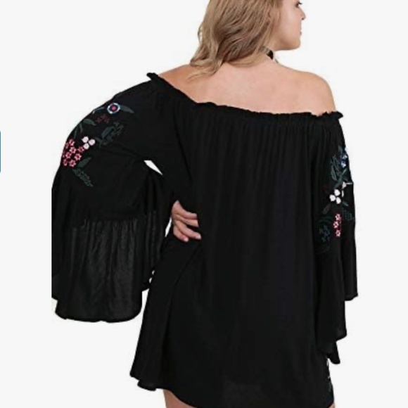 Umgee Women's Off The Shoulder Floral Embroidered Mini Dress - Picture 4 of 4